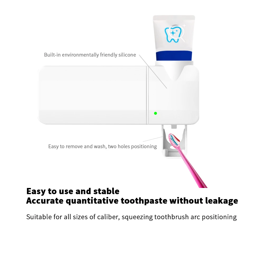 Антибактериальный 2 в 1 УФ-светильник стерилизатор зубной щетки с автоматическим дозатором зубной пасты ультрафиолетовая зубная щетка держатель зубной пасты