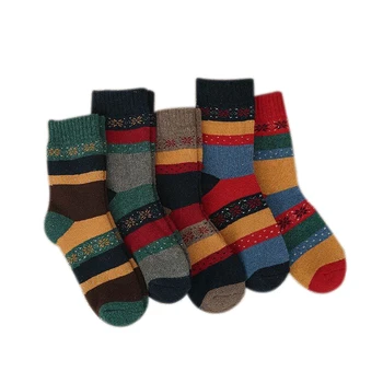 

Women's Winter Polyester Warm Cotton Retro Casual Socks One Size 5-9 Sizes 5 Pairs