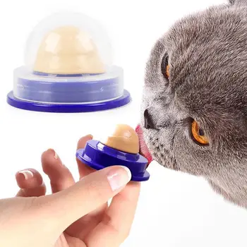 

Healthy Cat Snacks Catnip Sugar Candy Licking Nutrition Gel Energy Ball Toy for Cats Kittens Increase Drinking Water Help Tool