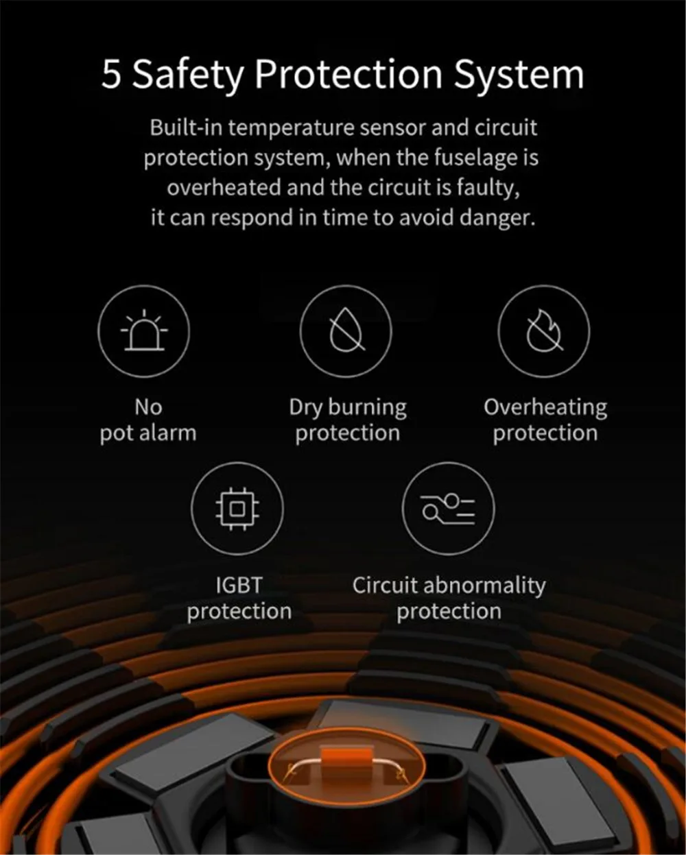 Xiaomi Mijia C1 Induction Cooker 2100W 7-speed Firepower Adjustment 6 Cooking Mode Touch Black Mirror Microcrystalline Panel (5)