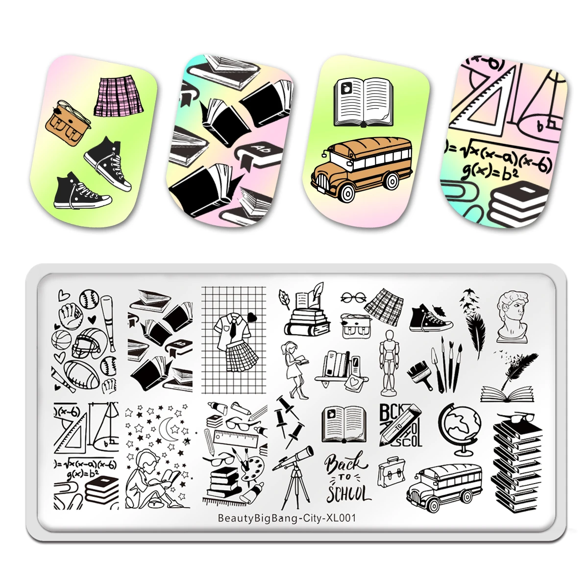 Beautybigbang Nail Stamping Plates Book Car Model Study Ruler City Story  Style Image Stainless Steel Stencil Nails Art Template - Nail Templates -  AliExpress