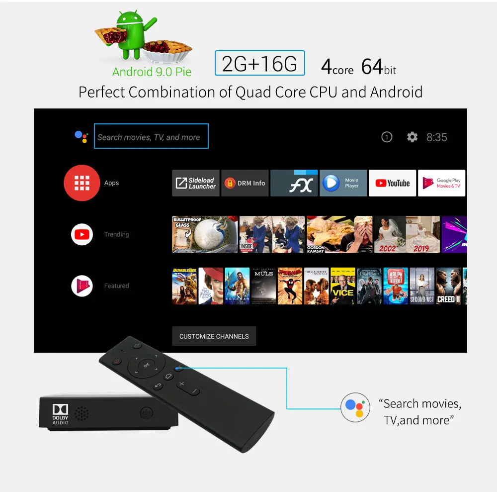 Mecool Androidtv 9,0 KM8 KM9 Pro ATV коробка Google Сертифицированный S905X2 4K медиаплеер 2.4G5GWIFI KM9 Android 9,0 смарт-приставка