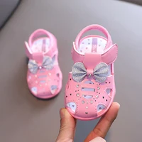 New Summer Sandals Shoes Cute Sweet Fashion Children Leathers Princesses Shoes For Girls Baby Breathable Hoolow Out Bow Shoes 5