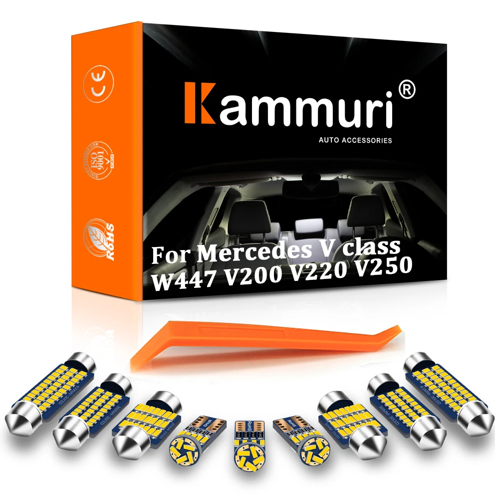 Белый светодиод для салона Mercedes V Class W447 V200 V220 V250 100% без ошибок 19 шт. комплект