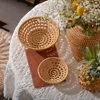 Handmade Rattan Weaving Round Storage Basket Fruit Dish Wicker Bread Basket Kitchen Food Picnic Bread Sundry Mini Container 5