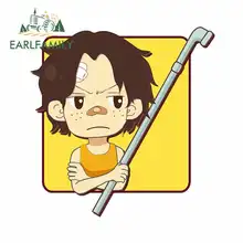 EARLFAMILY 13cm x 13cm One Piece Ace Cartoon Anime Car Sticker JDM Oem Polyethylene Helmet Motorcycle Accessories Waterproof