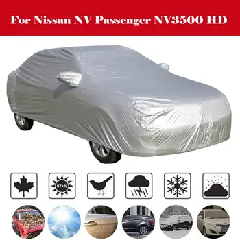 

Full Car Cover Outdoor Anti-UV Sun Rain Scratch Snow Protector MPV Cover Windproof For Nissan NV Passenger NV3500 HD