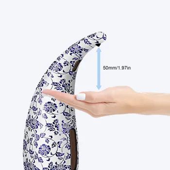 

Automatic Soap Dispenser Light Blue and White Porcelain Chinese Style Automatic Touchless Sensor Soap Dispenser