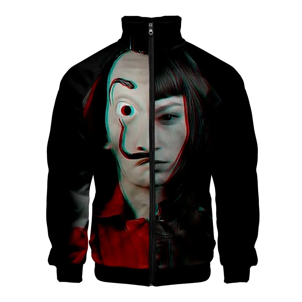 

Money Heist Style 3D 2019 New Slim Fit Windbreaker Men Slim Fit Zipper Fashion Trend Casual Jacket Windbreaker