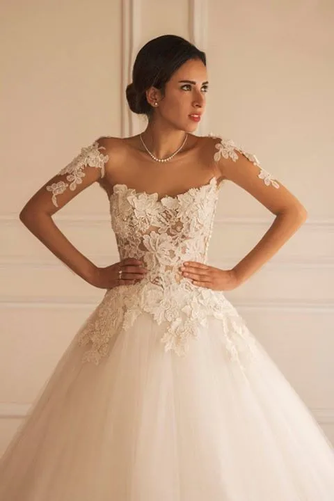 

robe de mariage Romantic bridal Ball Gown Appliques Lace 2018 Backless Vestidos De Novia beading mother of the bride dresses