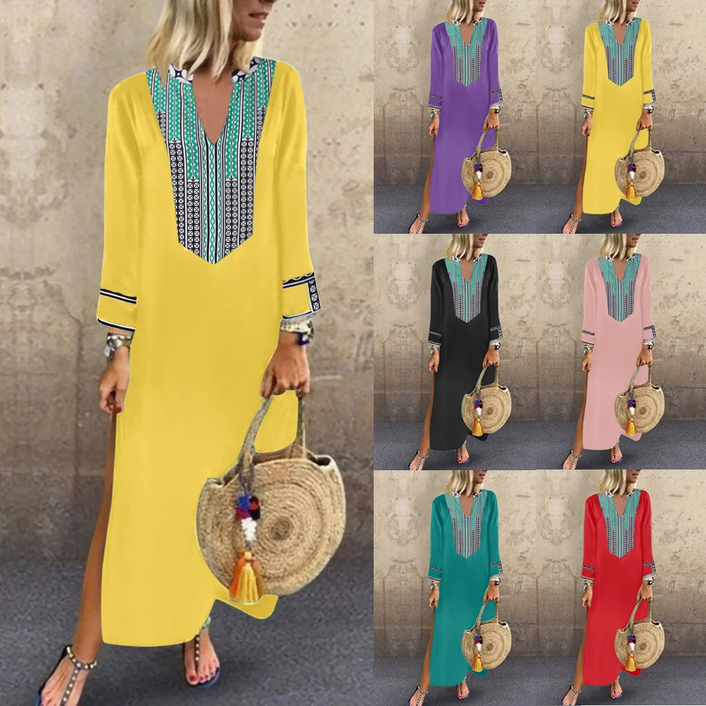 ladies dresses plus size dress women long maxi dress long sleeve dresses woman party night long party dresses 2019 ropa mujer #X