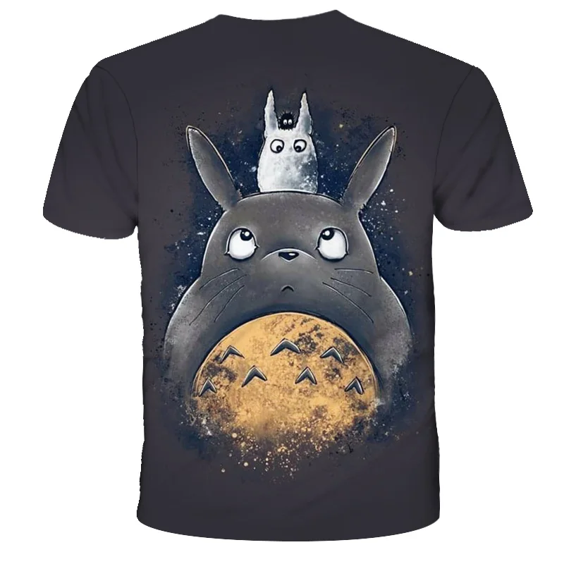 t-shirt cartoon	 Totoro T Shirt Kids Cartoon 3D Printing Harajuku Fashion Casual Boy Girl T-Shirt Summer Comfortable Short Sleeve  4-14T Tops Boys Girls