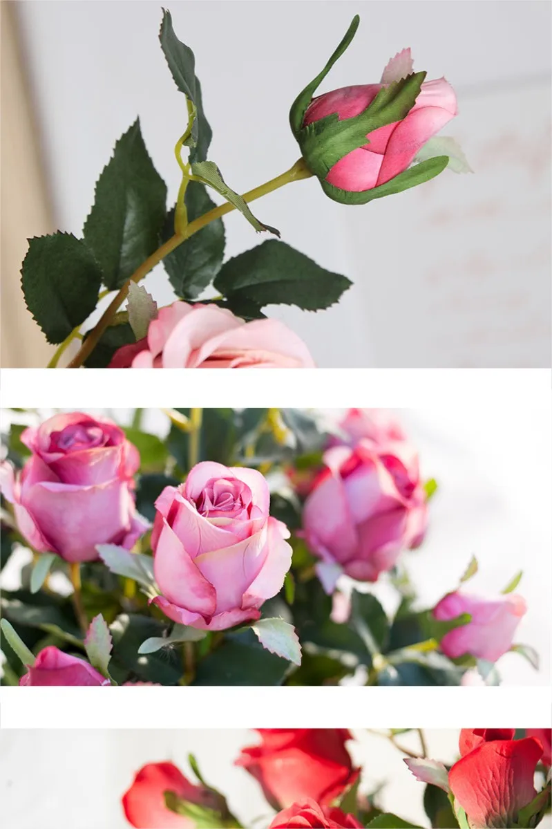 3 шт. 36 см Роза этернель 2 головы дешевые поддельные пионы Свадебный букет Декор для дома Шелковые Розы Свадебные искуственные цветы для декора