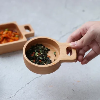 

8x11x2.8cm Japanese style solid wood sauce dish household snack dish food tray restaurant