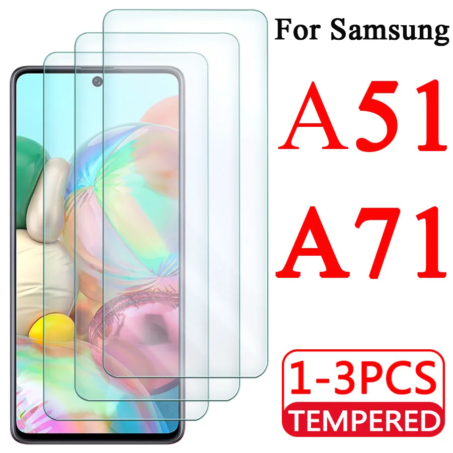 3Pcs Protective Glass For Samsung Galaxy A51 A71 Screen Protector A 51 71 Tempered Glas 51A 71A Tremp SamsungA51 SamsungA71 Film | Мобильные