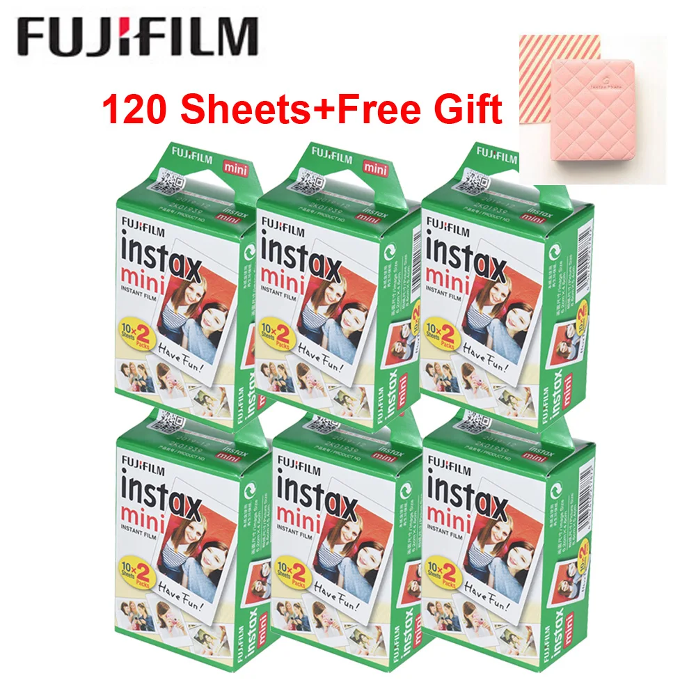 120PCS 10-200 листов, оригинальная пленка Fujifilm Instax Mini, мгновенная фотобумага, белая пленка для Fuji Instax Mini 9 8 25 90 7S - Цвет: 120PCS