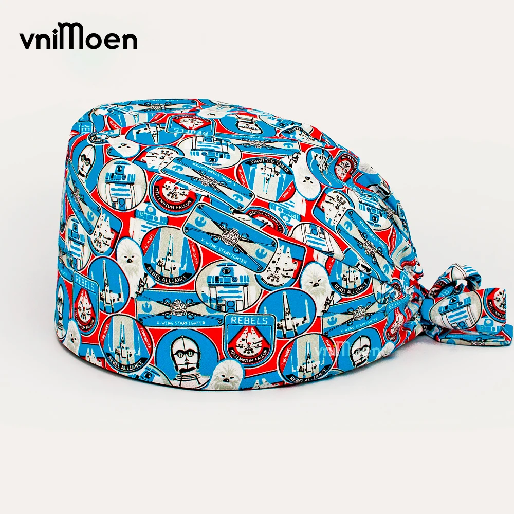 

cartoon Printed Doctors Surgical cap Medical Nurse hat Cotton Dentist dentistry Medical scrub hat Hospital nurse Accessories