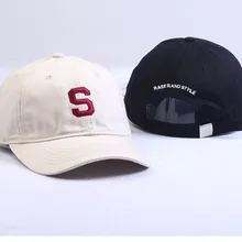 Винтажная бейсбольная кепка с буквенным принтом S из саржевого хлопка для женщин и мужчин, хлопковые регулируемые крутые шляпы для папы