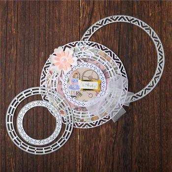 

YaMinSanNiO Round Frame Metal Cutting Dies Nested Stencils for Scrapbooking DIY Photo Album Paper Card Embossing Decor Craft Die