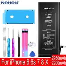 Высокая емкость NOHON аккумулятор для Apple iPhone 6 S 6s 7 8 X iPone iPhone 6s iPhone6 iPhone7 iPhone8 сменные инструменты