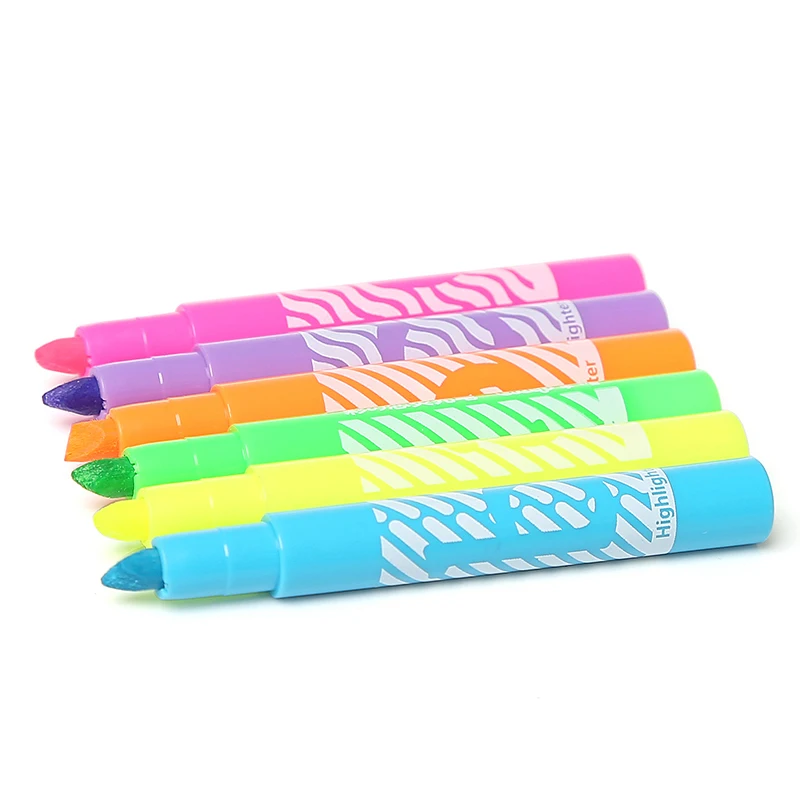 6Pcs School Students Highlighters art marker Highlighter Brush pens pastel markers watercolor fluorescent pen drawing