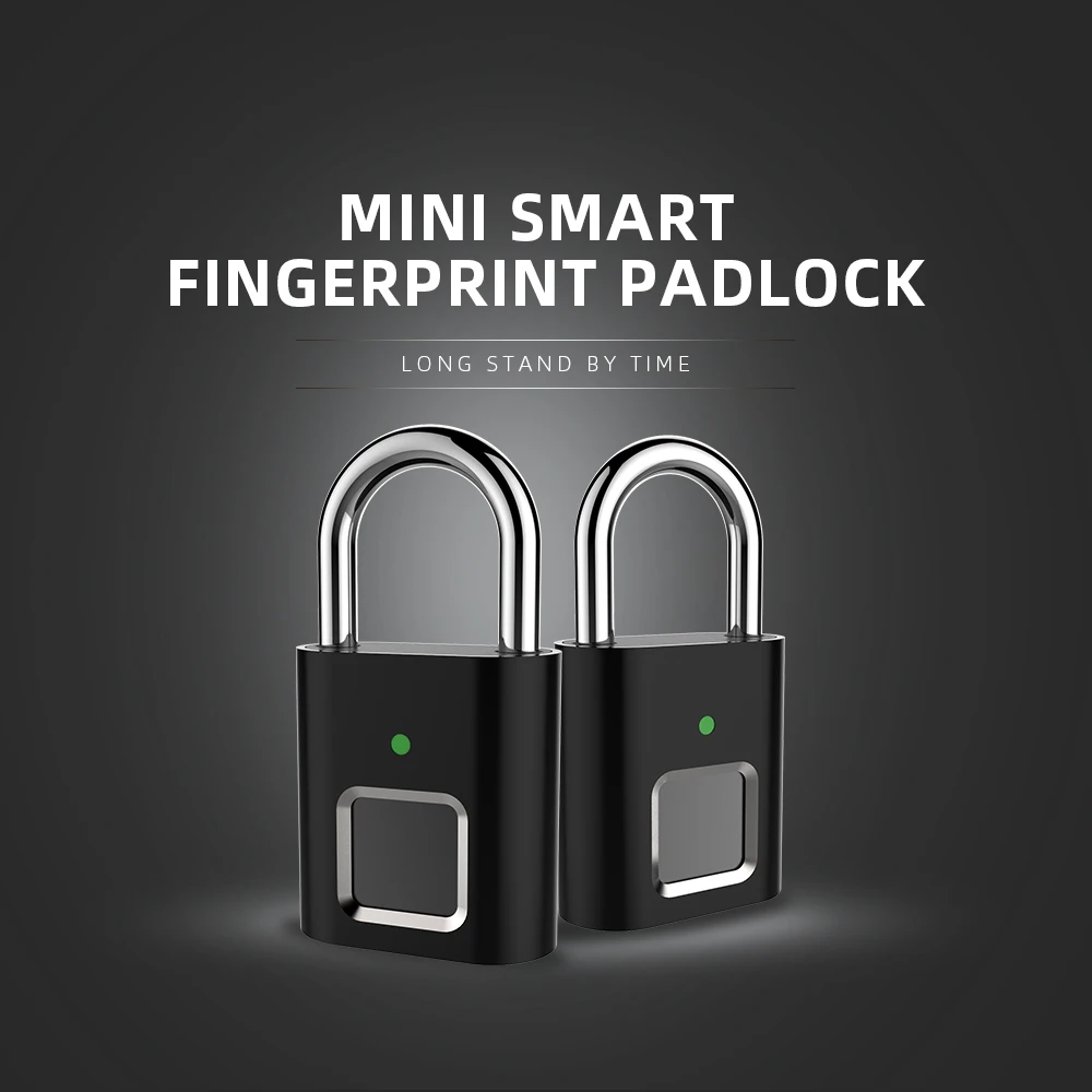 

Mini Unlock Rechargeable Smart Lock Keyless Fingerprint Lock Anti-Theft Security Padlock Door Luggage Lock small box