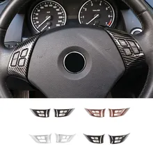 Автомобильный Стайлинг из углеродного волокна, кнопки на руль, декоративная накладка, накладка, наклейка для BMW E90 X1 E84 2010-13 lnterior, аксессуары