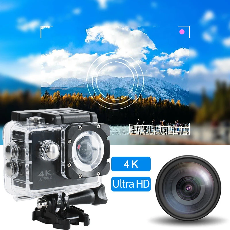 Ultra HD 4K Action Camera WiFi 2.0 Inch 170D Remote Control Go Waterproof Pro Bicycle Helmet Video Recording Sport Camera DV cheapest action camera