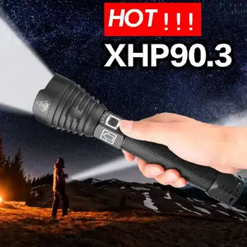 

2020 NEW Super Bright XHP90.3 LED Flashlight 26650 USB Rechargeable XHP70.2 Torch Tactical Light 18650 Zoom Camp Waterproof lamp