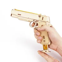 M1911 Pistol Toy Rubber Band Gun 3D Wooden Mechanical Handgun Model Kit Assembly Building Puzzle Birthday Gifts For Kids Teen 2