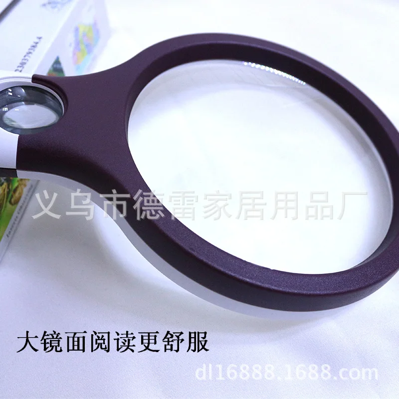 LED lamp racket double mirror reading hand-held new manufacturer explosive creative 108 mm magnifier customization