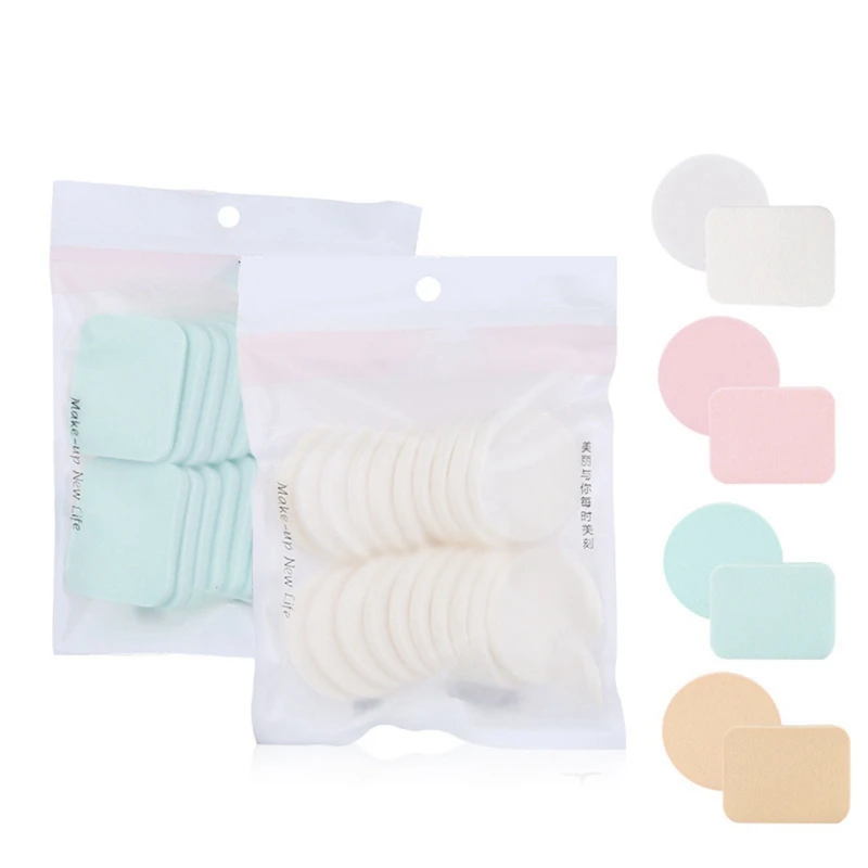 20 шт. Профессиональный пуф для макияжа влажный и сухой квадратный круглый спонж для основы Косметическая пуховка инструмент для макияжа Maquillaje Y1