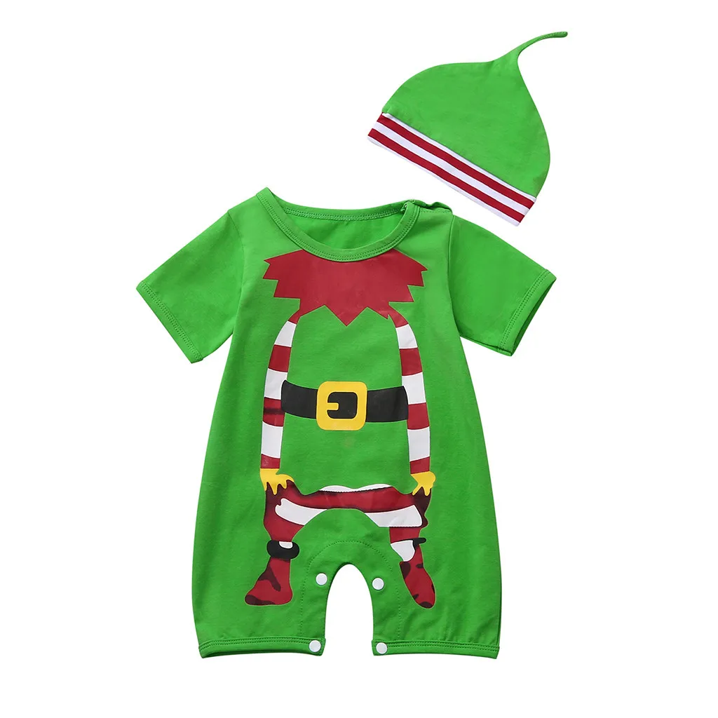 Комбинезон для малышей Рождественский комбинезон для девочек и мальчиков с героями мультфильмов Рождественский принт новогодний праздничный костюм для новорожденных детская зимняя одежда г. 19Sep