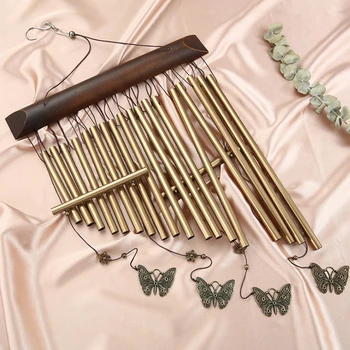 

Wind Chime Bells With Butterfly Aluminium 18 Tubes Windbell Antique Home Decor Ornament Garden Patio Outdoor Hanging