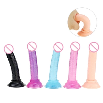 Realistic Dildo Jelly Crystal Dildos for Beginners with Strong Suction Cup Flexible Cock Vaginal G-spot Anal Sex Toy for Women 1