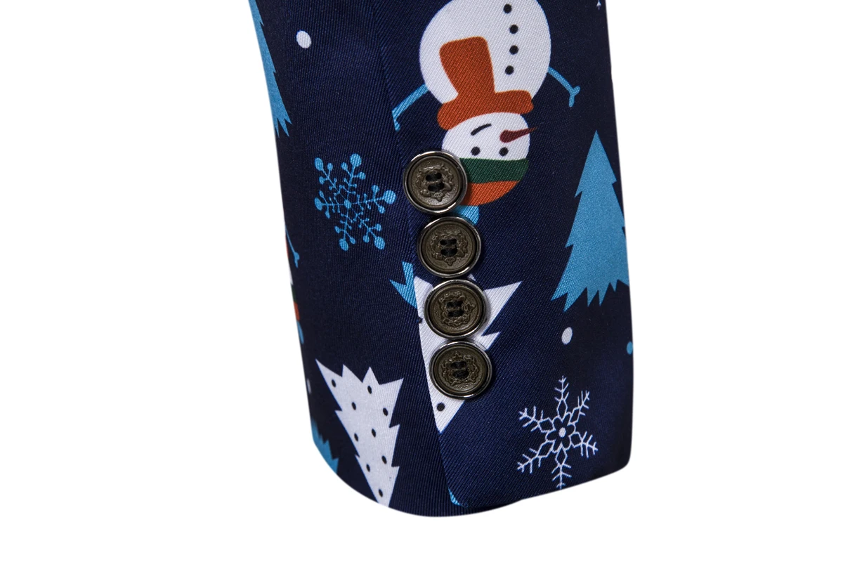 Miicoopie Мужской Блейзер модный Забавный рождественский стиль с принтом блейзер для мужчин