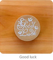 good luck Спасибо деревянная резиновая печать для скрапбукинга благословение поздравительное письмо для вас удача ручной работы ремесленный Круглый Деревянный Штамп 1 дюймов - Цвет: good luck