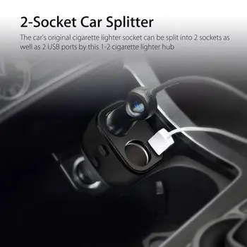 

5V/3.1A Double USB Car Charger Automobile Cigarette Car Adapter Fast Charging Multi-function Lighter Splitter Socket USB Ch R9F1