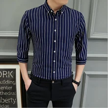 Модная мужская одежда Slim Fit Мужская рубашка с длинными рукавами мужская клетчатая хлопчатобумажная повседневная мужская рубашка Social Plus высокого качества Топ SizeM-5XL