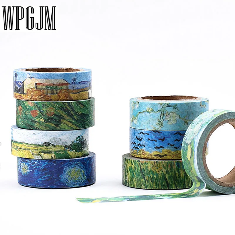 

Washi Tape Set Van Gogh Style 15mm*7m Hand Account Masking Tape Diary DIY Decorative Label Masking Tape