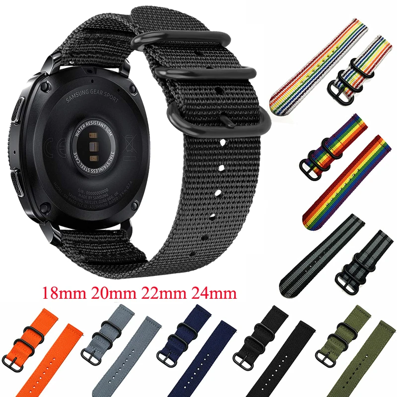 Часы Galaxy 46 мм для Gear S3 Frontier galaxy watch 42 Amazfit Bip huawei Gt Nato ремешок 22 20 18/24 часы браслет |