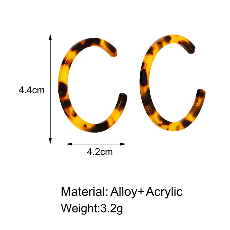 4 пар/лот винтажные леопардовые уксусная кислота акриловые леопардовые большие маленькие серьги-кольца для женщин модные аксессуары для ушей