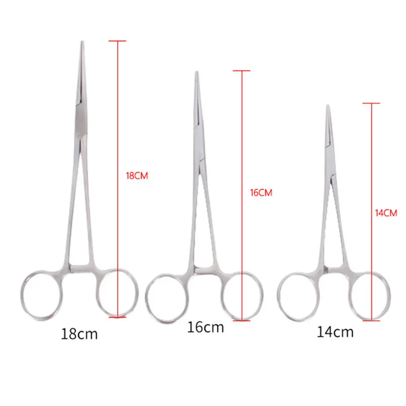 Pinza hemostática de acero inoxidable, kit de herramientas quirúrgicas, pinzas de pesca, abrazaderas con fijación hemostática, hv3n