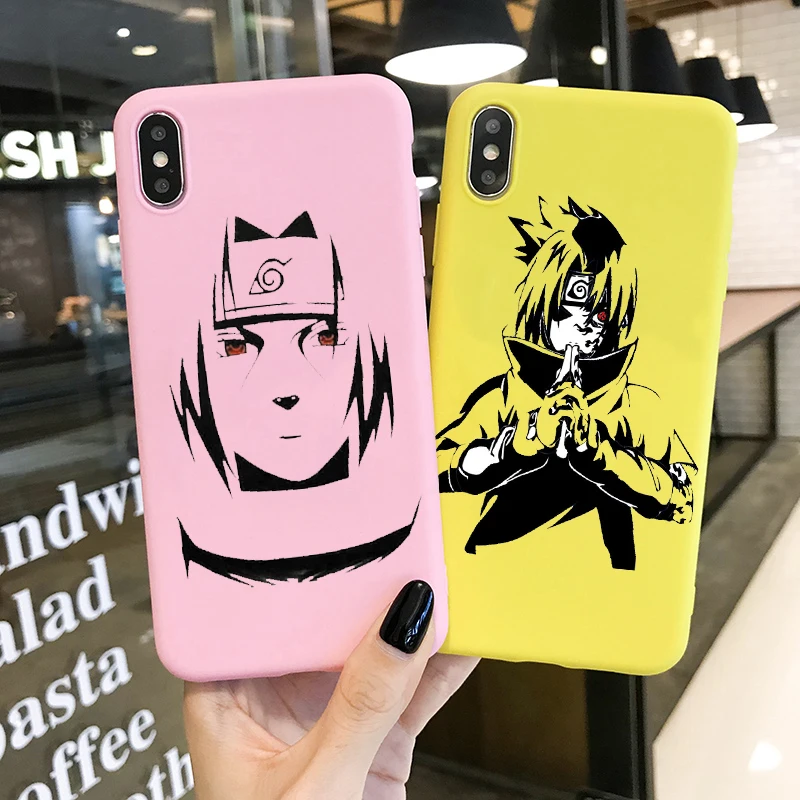 

Fashion Anime Uzumaki Naruto sasuke kakashi TPU soft colours phone case for iPhone 11Pro Max X XR XS Max 8 7Plus SE2020 cover