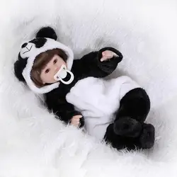 Poupée de Panda Reborn mignon bébé Animal de compagnie grand bébé toucher réel doux réaliste poupée de Panda vêtements pour tout petits poupée en silicone pour enfant AA50DT 