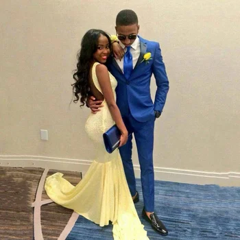 

Blue Groom Tuxedos Men Attire for Wedding Suits Masculino Homecoming Party 2PCS Groomsmen Outfit Blazer Costume Homme