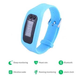 

LCD Smart Wrist Watch Bracelet Pedometer Sports Monitor Running Exercising Step Counter Fitness Silicone Wristband Smartband