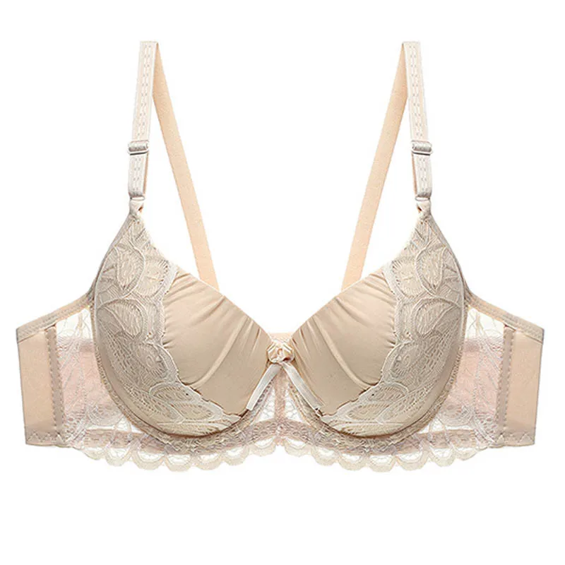 Beige CINOON, сексуальный бюстгальтер размера плюс, чашечки B, C, женский модный бюстгальтер с пуш-ап, однотонное нижнее белье, бюстгальтер с чашечками 3/4, комфортное нижнее белье, бюстгальтер - Цвет: Beige