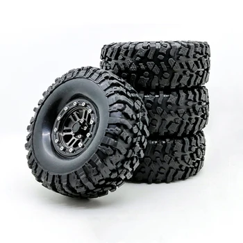 

4Pcs 1.9Inch Beadlock Wheel Rim & Rubber Tires Set 120MM for 1/10 RC Crawler Axial SCX10 90046 AXI03007 Traxxas TRX4