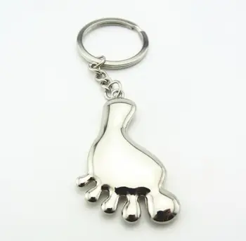 

Foot Keychain Customized Logo Laser Engraved Key Ring Wedding Party Gift Children Foot Key Chain Free Shipping SN2983